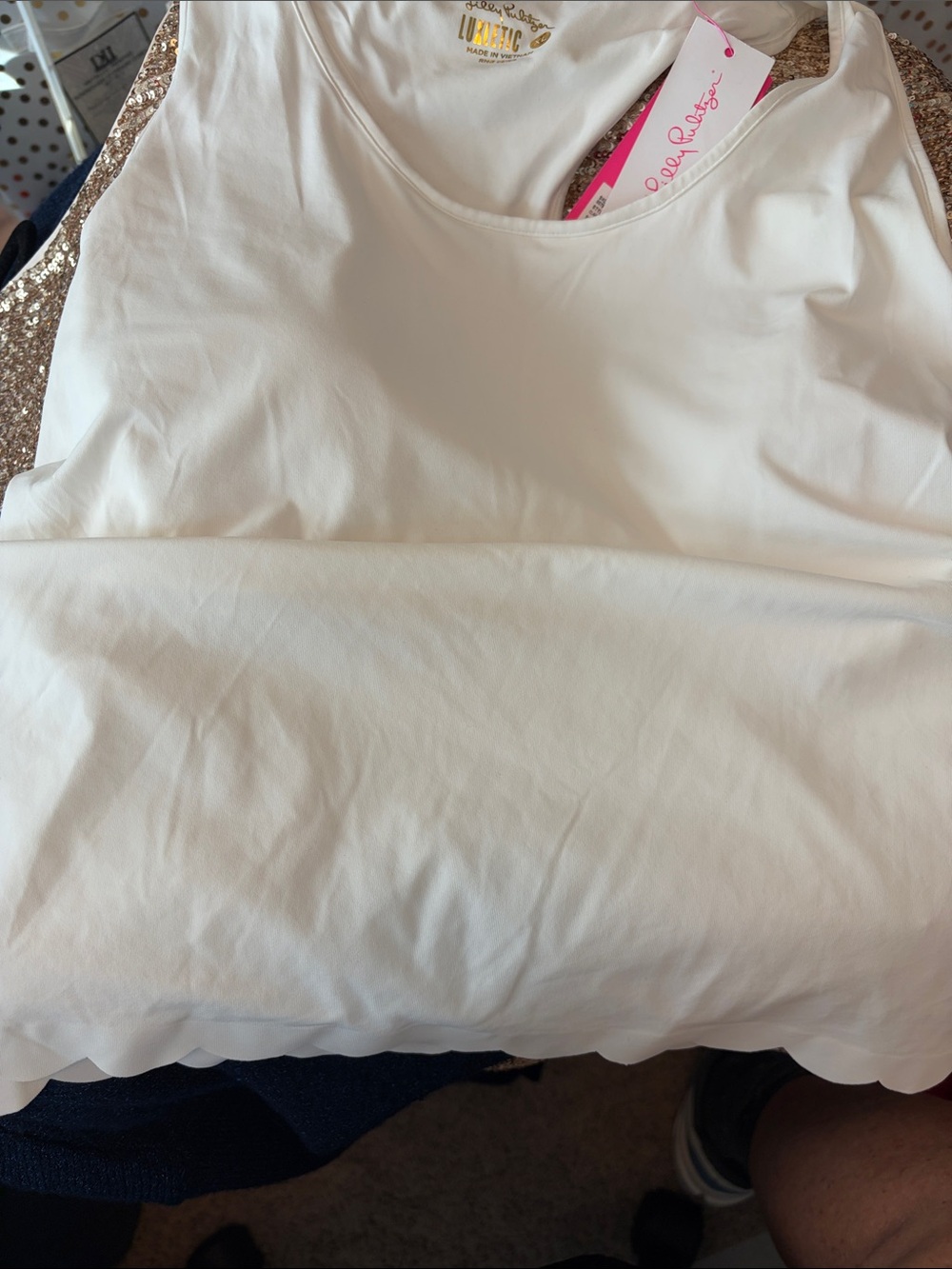 Lilly Pulitzer CLARALEE SCALLOP BRA TOP
RESORT WHITE SIZE: XL. NWT